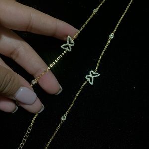 Yellow Silver Ankle Bracelets